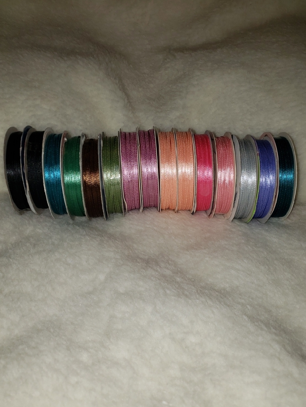 Offray Assorted Satin Ribbon Spools 1/8"